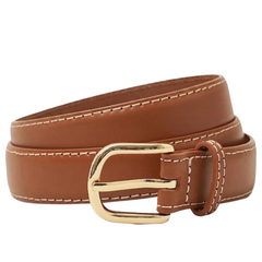 Leather Belts Tan Classic Leather Jeans Belt with Gold Buckle - RXD Leather 0060