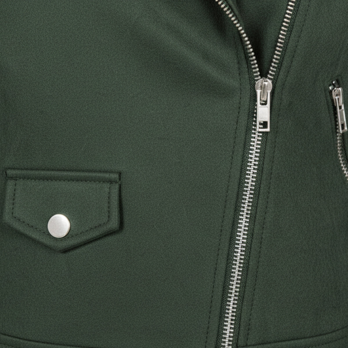 Women's olive suede biker jacket styled – RXD Leather
