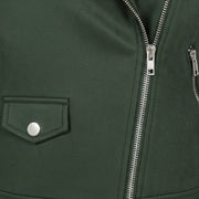 Women's olive suede biker jacket styled – RXD Leather