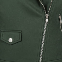 Women's olive suede biker jacket styled – RXD Leather