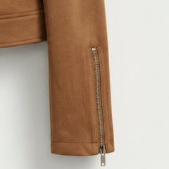 Women Tan Faux Suede Jacket Casual Short Fit Everyday Style - RXD Leather 00293 