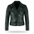 Women's black Brando leather biker jacket – RXD Leather