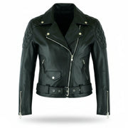 Women's black Brando leather biker jacket – RXD Leather