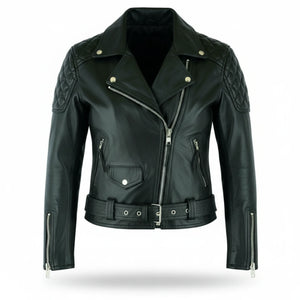 Women's black Brando leather biker jacket – RXD Leather