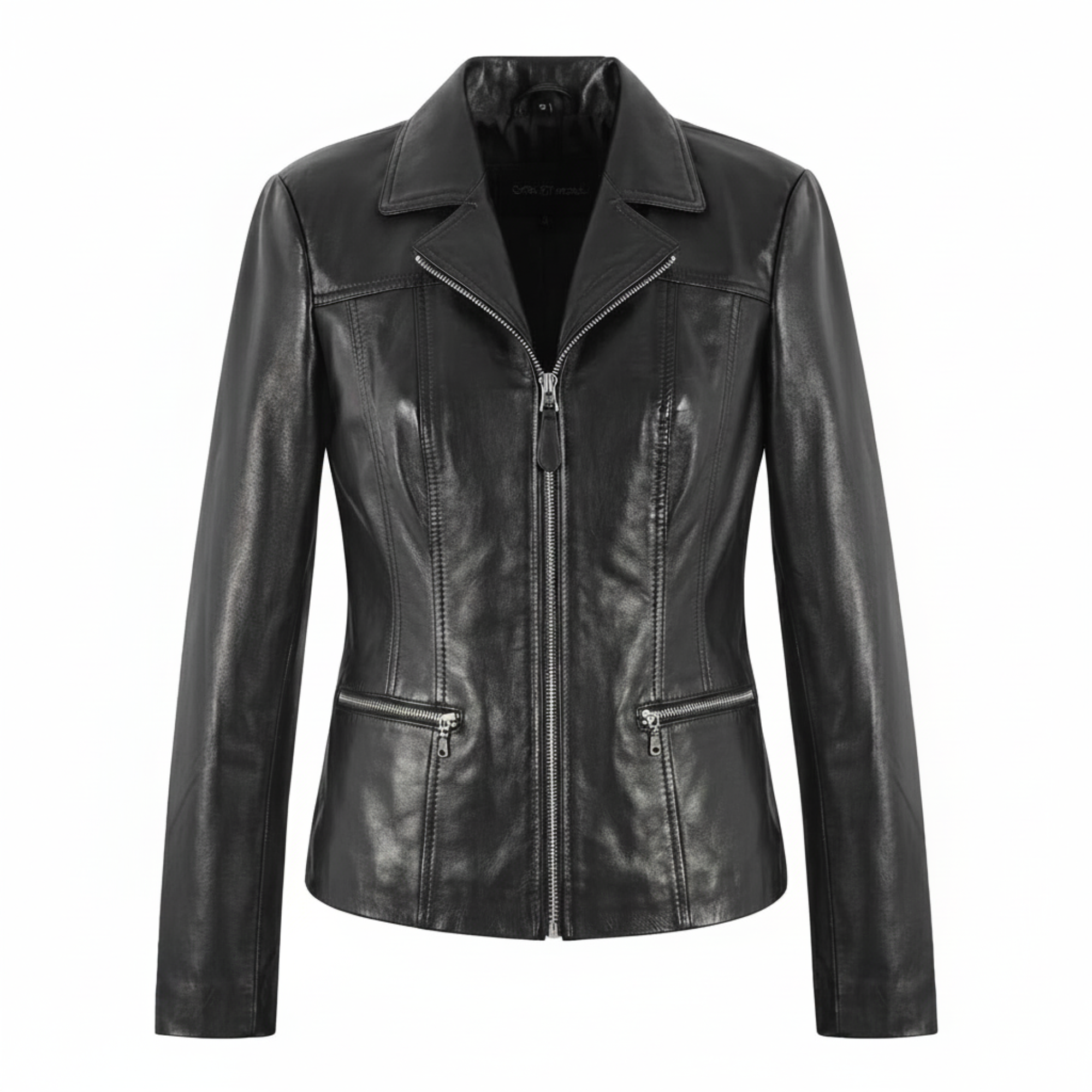 Women Black Leather Blazer Slim Fit Elegant Office Casual Style - RXD Leather 00391