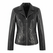 Women's black leather belted blazer – RXD Leather