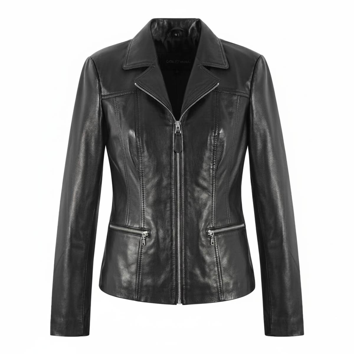 Women Black Leather Blazer Slim Fit Elegant Office Casual Style - RXD Leather 00391