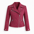 Women's pink suede biker leather jacket – RXD Leather