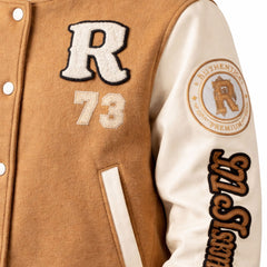 Women's camel sporty varsity jacket – RXD Leather