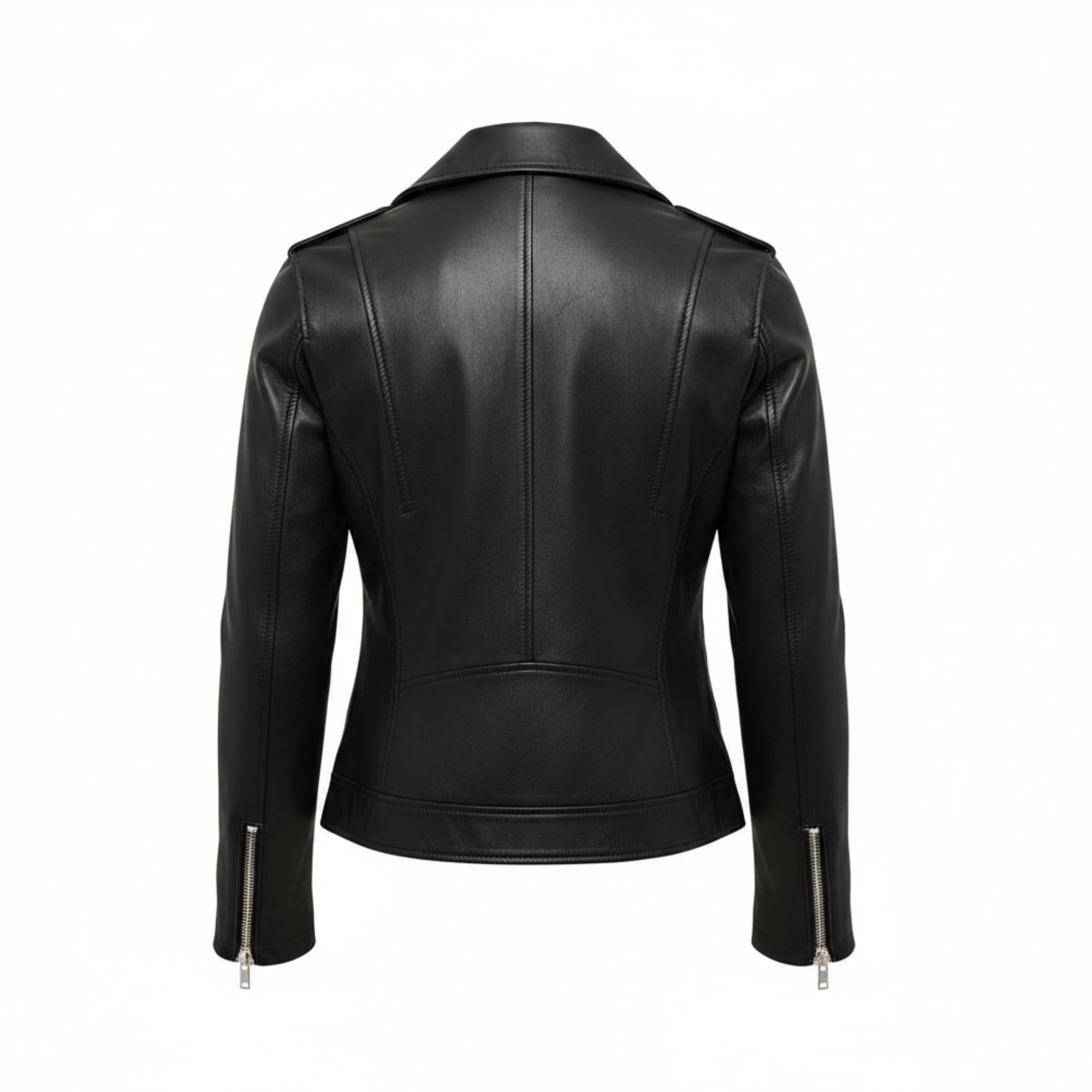 Women's black leather blazer with zip front – RXD Leather