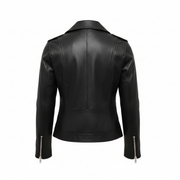 Women's black leather blazer with zip front – RXD Leather