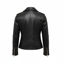 Women's black leather blazer with zip front – RXD Leather