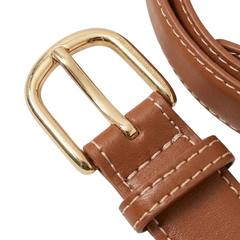 Leather Belts Tan Classic Leather Jeans Belt with Gold Buckle - RXD Leather 0060