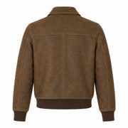 Women's brown distressed bomber with zip – RXD Leather