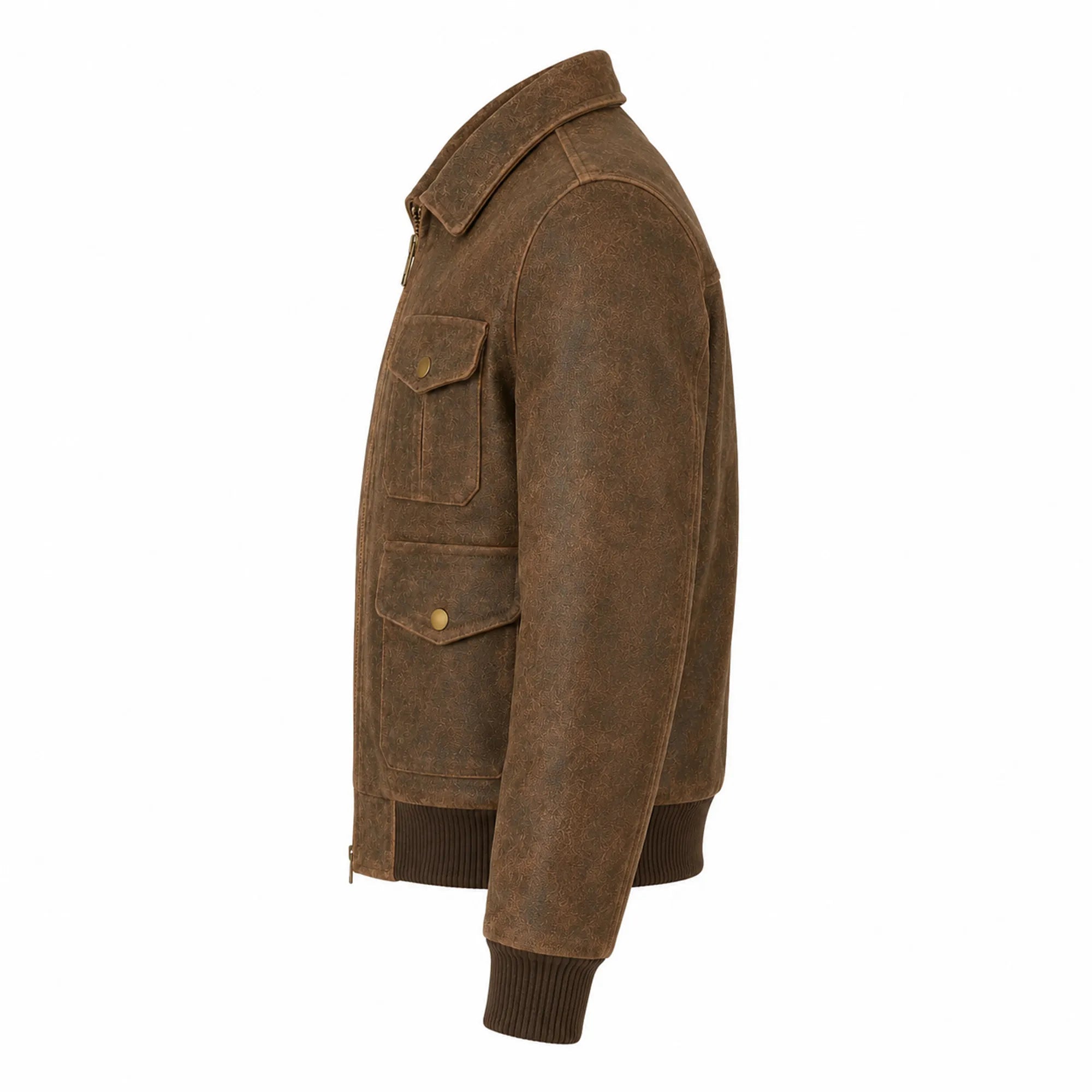 Women Brown Distressed Leather Bomber Jacket Vintage Casual Fit - RXD Leather 00438 