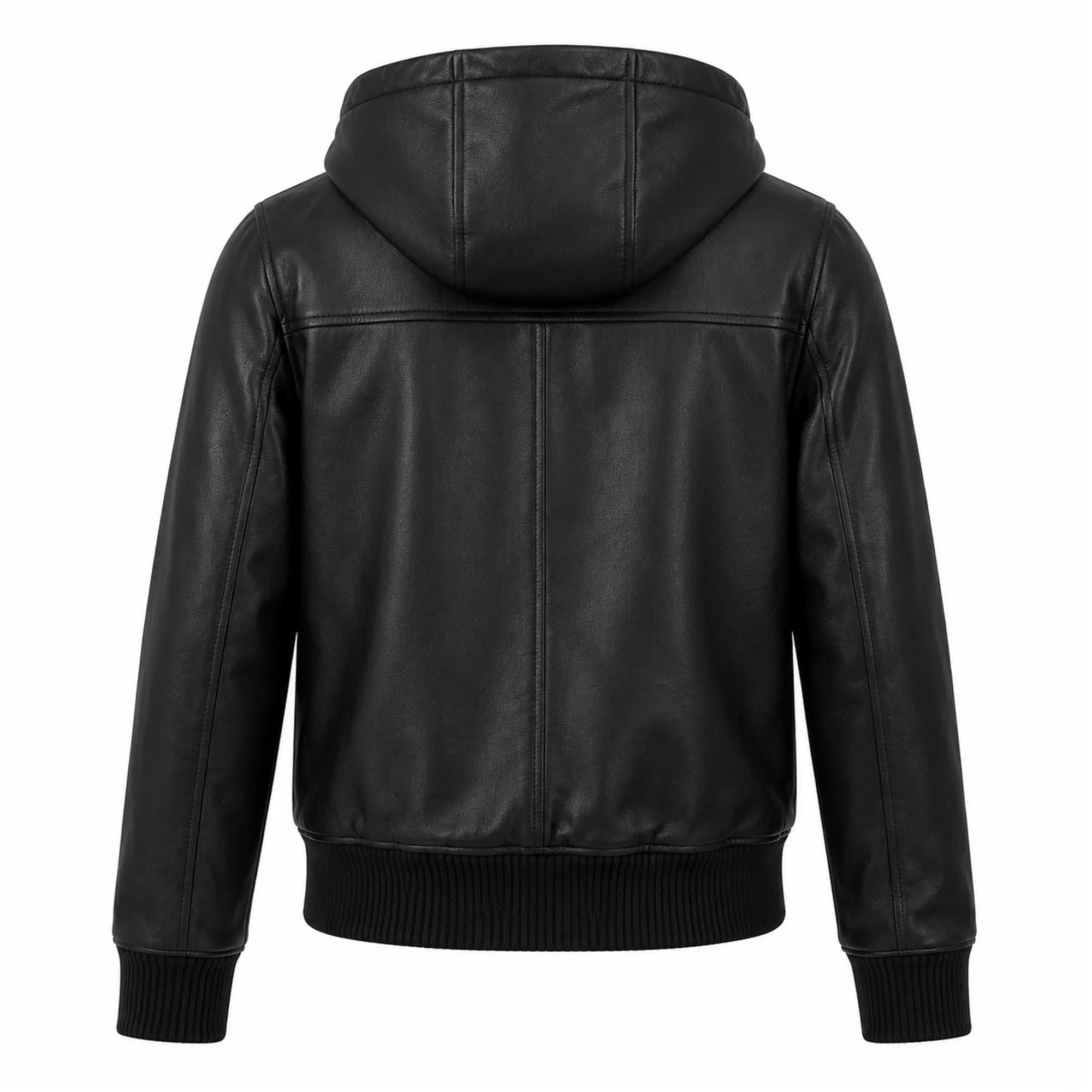 Women Black Hooded Leather Bomber Jacket Winter Casual Outfit - RXD Leather 00440 