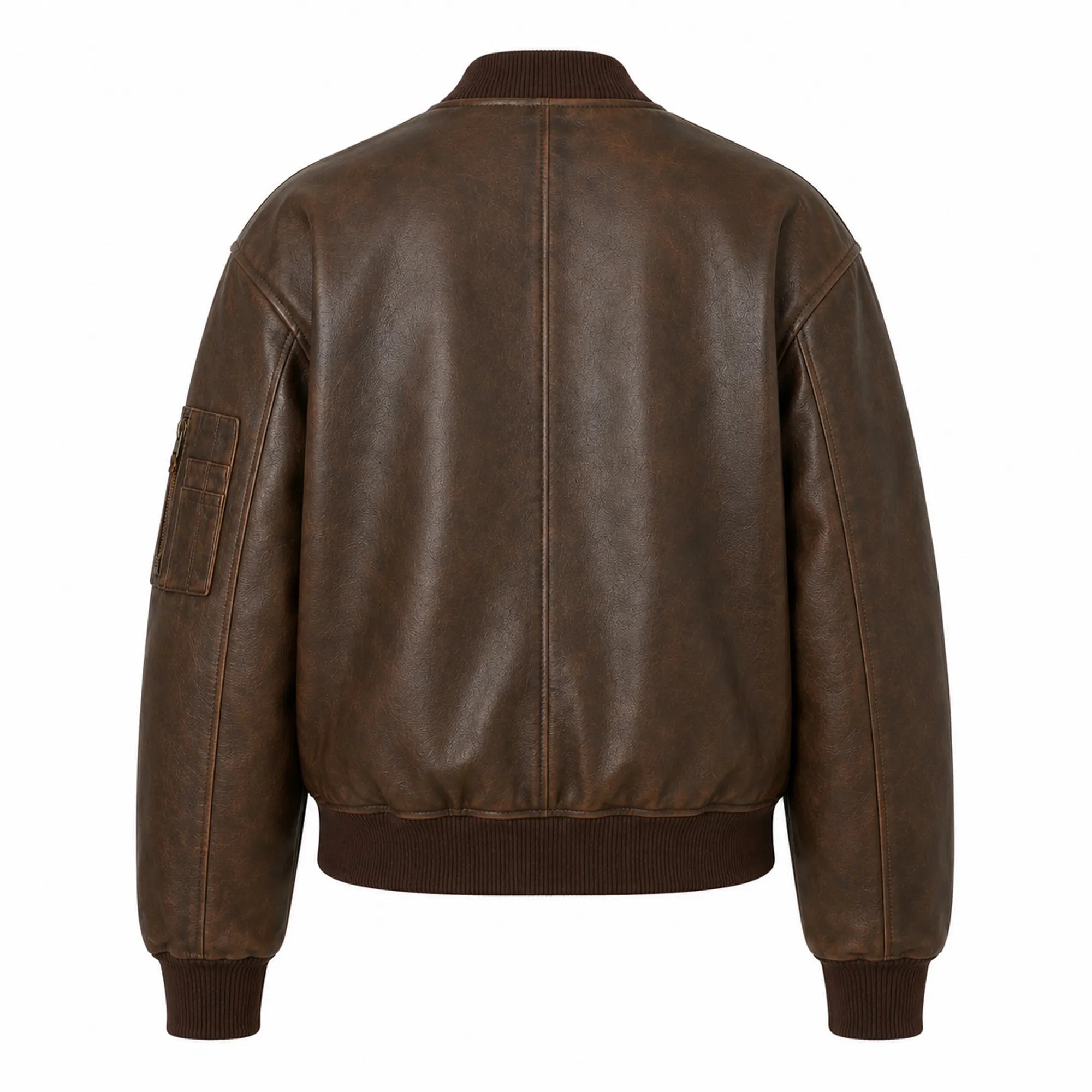 Women Brown Real Leather Bomber Jacket Vintage Casual Winter Fit - RXD Leather 00442 