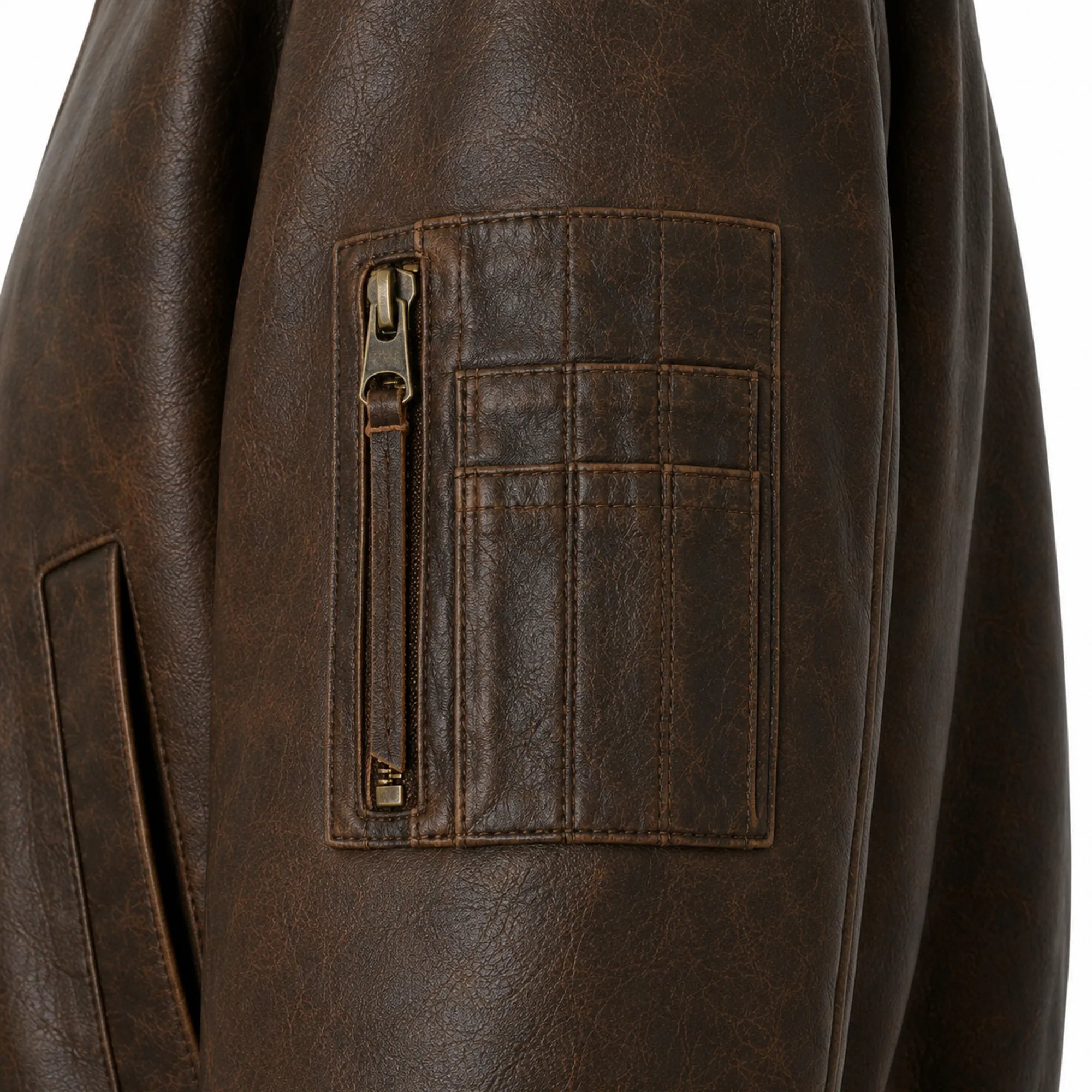 Women Brown Real Leather Bomber Jacket Vintage Casual Winter Fit - RXD Leather 00442 