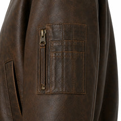 Women Brown Real Leather Bomber Jacket Vintage Casual Winter Fit - RXD Leather 00442 