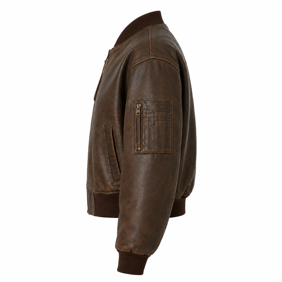 Women's brown leather bomber jacket styled – RXD Leather