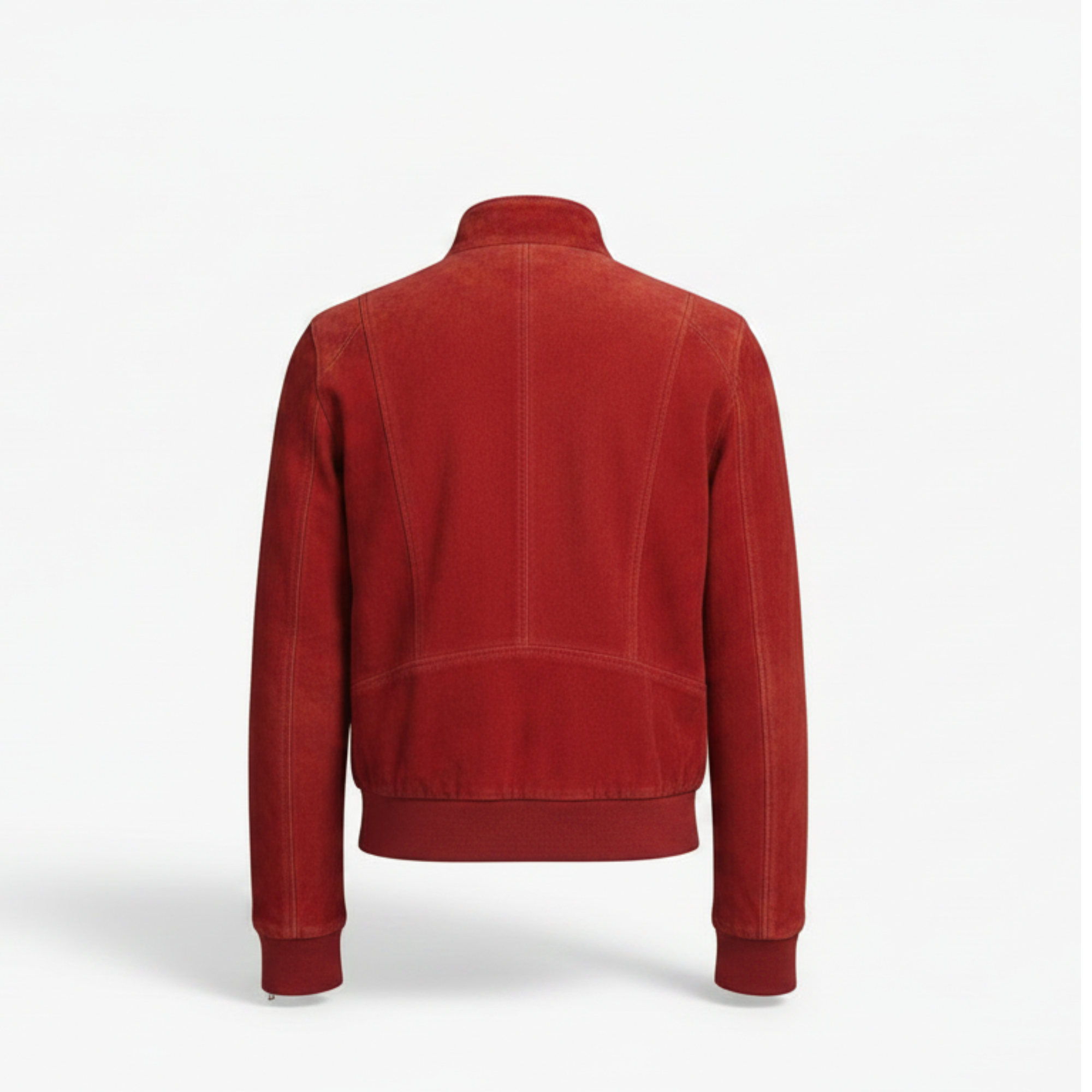 Women Red Suede Leather Bomber Moto Jacket Vintage Casual Fit - RXD Leather 00296 