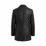 Women's black leather blazer with horn buttons – RXD Leather
