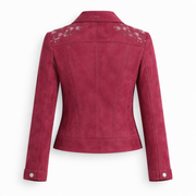 Women's pink suede biker jacket with zip pockets – RXD Leather