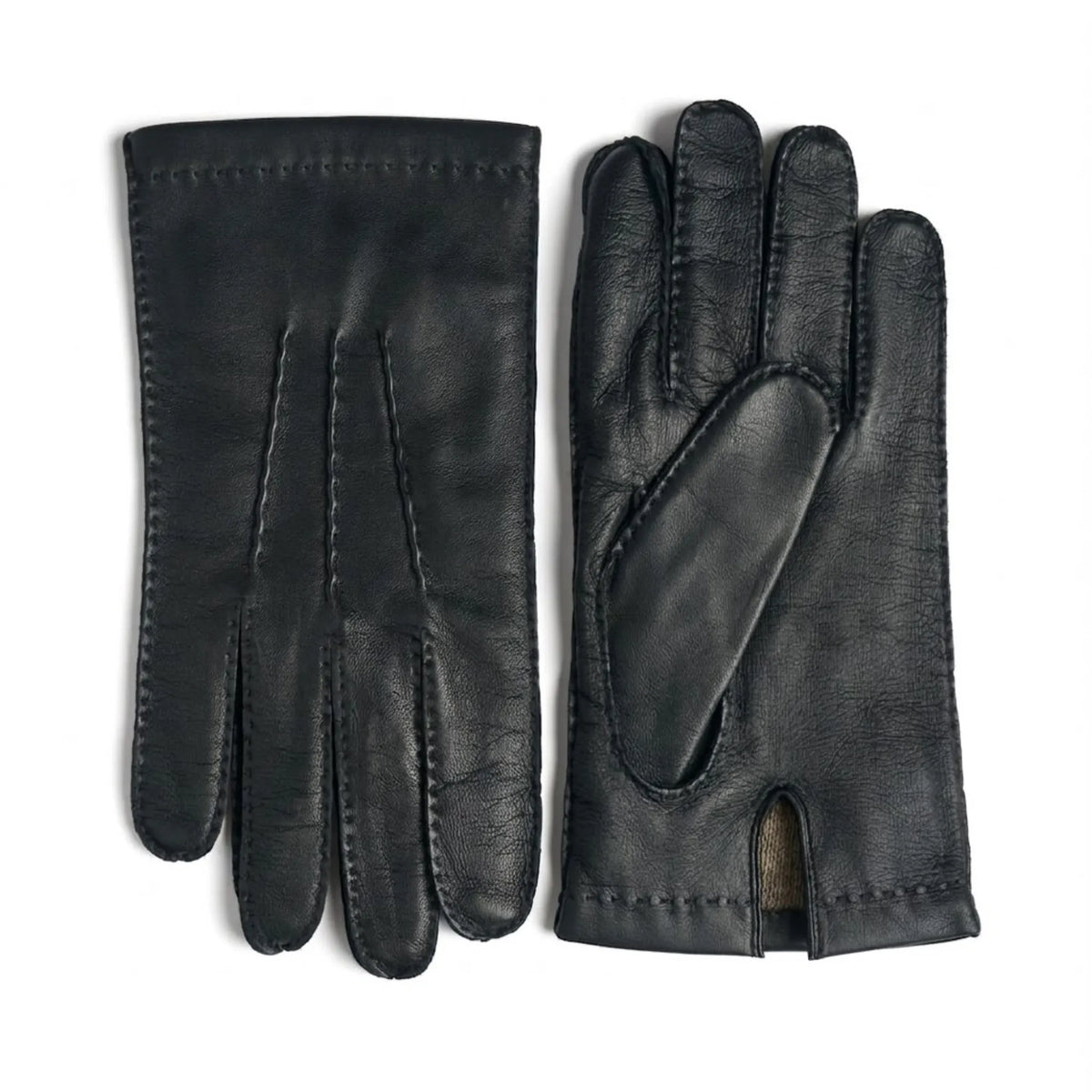 Mens Leather Gloves Black Cashmere Lined Touchscreen Leather Gloves - RXD Leather 0057