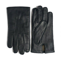 Mens Leather Gloves Black Cashmere Lined Touchscreen Leather Gloves - RXD Leather 0057