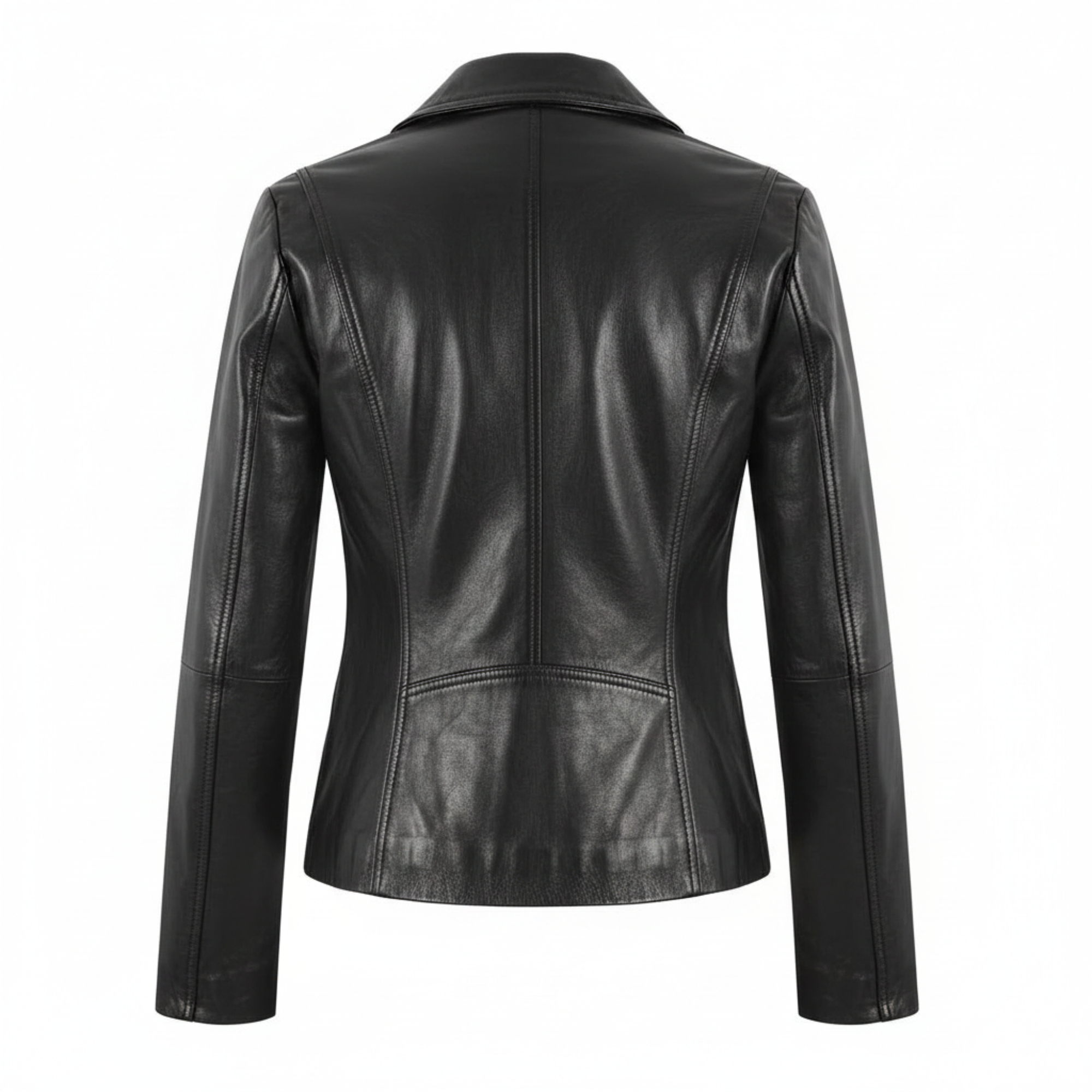 Women Black Leather Blazer Slim Fit Elegant Office Casual Style - RXD Leather 00391 