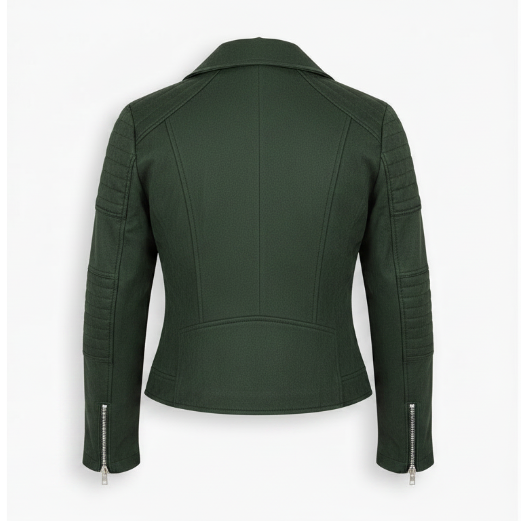 Women's green suede biker jacket with zip – RXD Leather