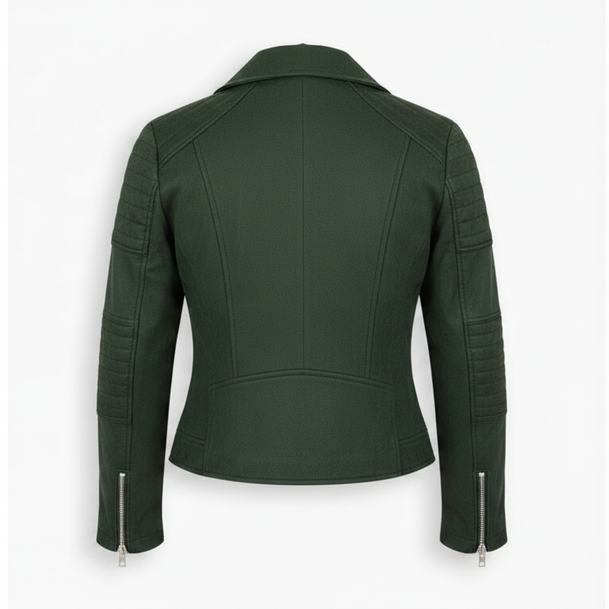 Women's green suede biker jacket with zip – RXD Leather
