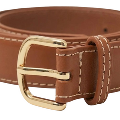 Leather Belts Tan Classic Leather Jeans Belt with Gold Buckle - RXD Leather 0060