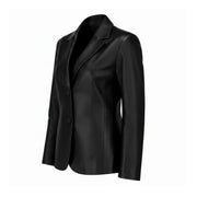 Women's black leather blazer smart casual – RXD Leather