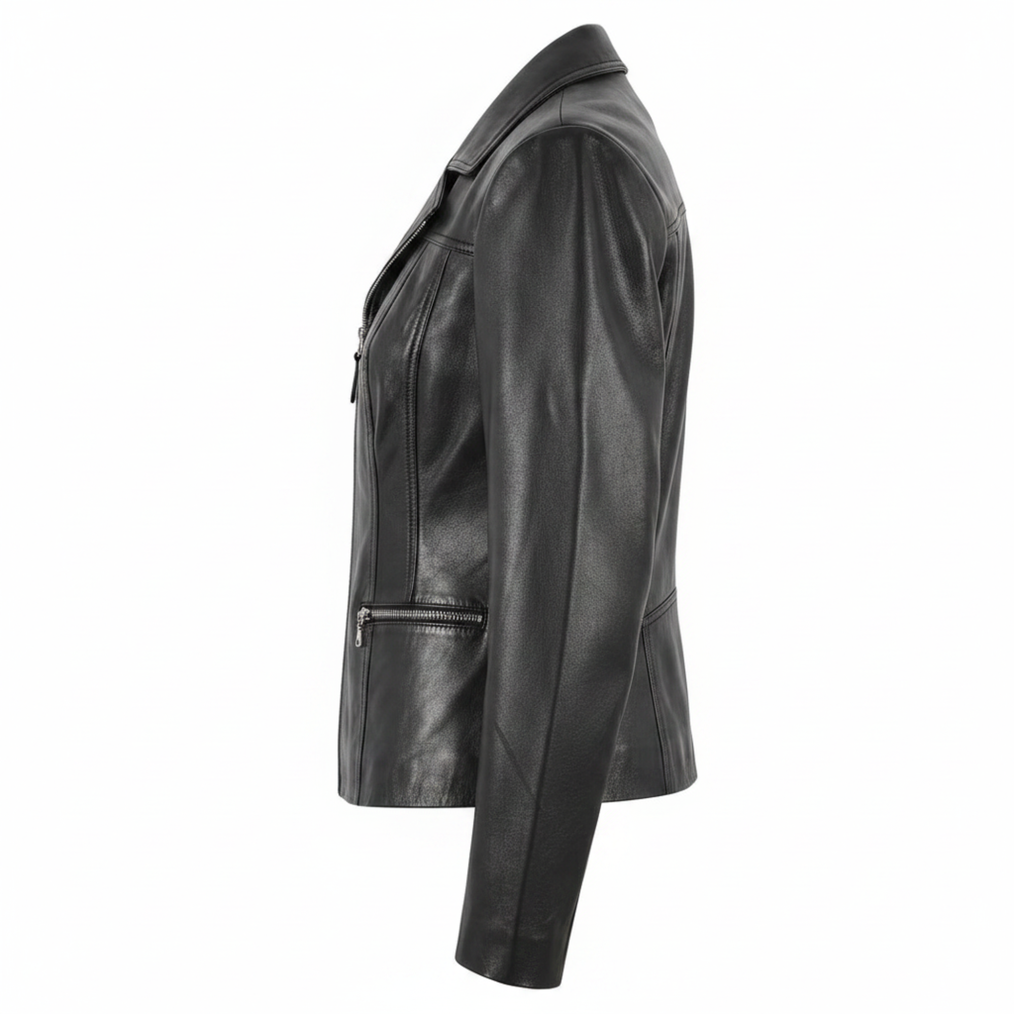Women Black Leather Blazer Slim Fit Elegant Office Casual Style - RXD Leather 00391