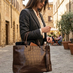 Womens Leather Handbag Stylish Laptop Crossbody Leather Bag - RXD Leather 0053
