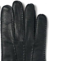 Mens Leather Gloves Black Cashmere Lined Touchscreen Leather Gloves - RXD Leather 0057