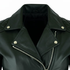 Women Black Brando Leather Biker Jacket Classic Moto Style Outfit - RXD Leather 0097