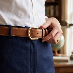 Leather Belts Tan Classic Leather Jeans Belt with Gold Buckle - RXD Leather 0060