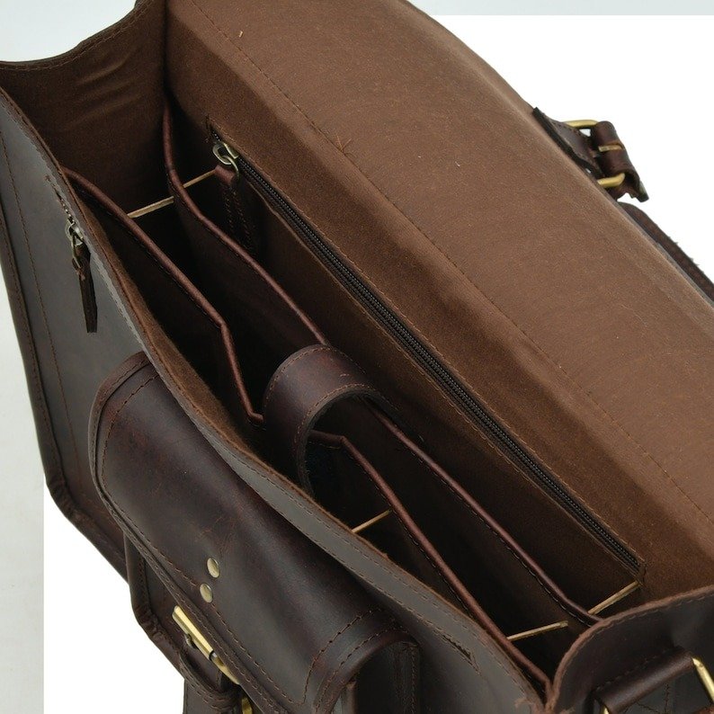 Brown leather laptop bag with adjustable strap – RXD Leather