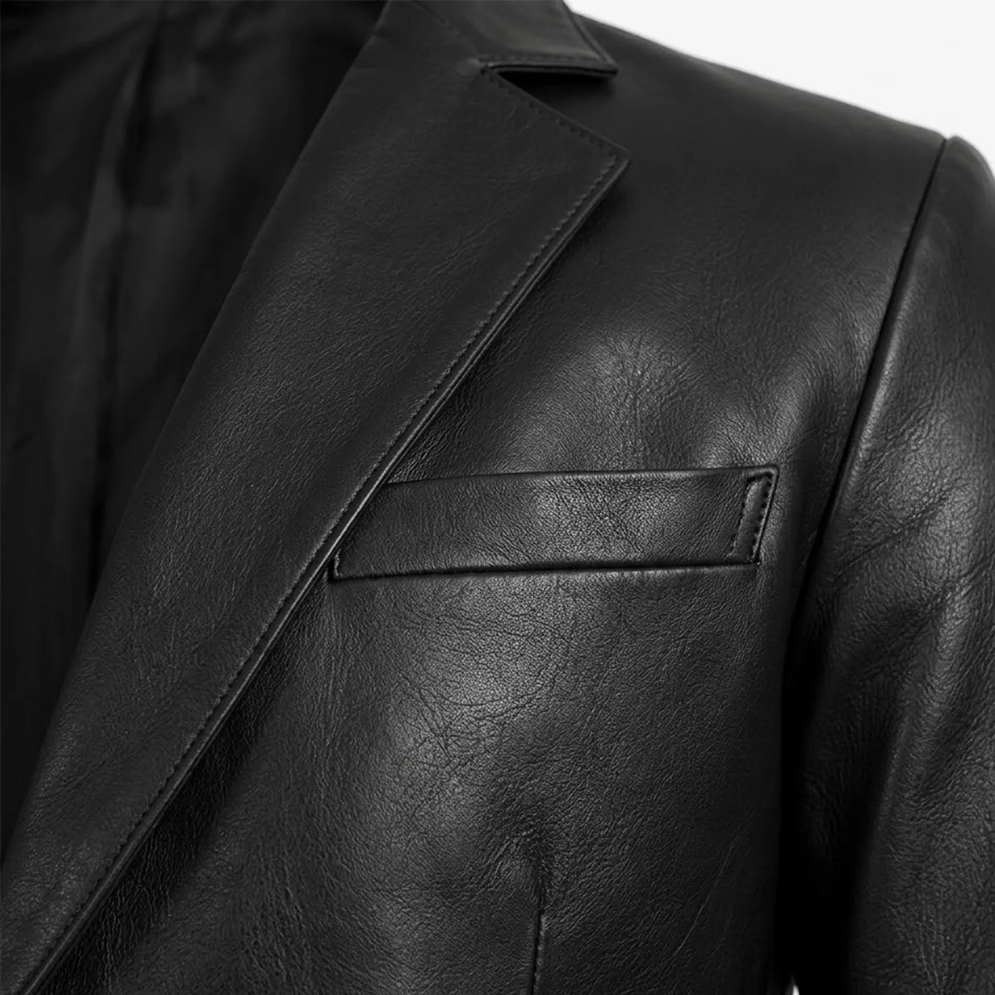 Mens Black Leather Blazer Jacket Formal Casual Style Coat Men Outfits - RXD Leather 0028 