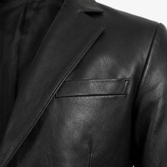 Mens Black Leather Blazer Jacket Formal Casual Style Coat Men Outfits - RXD Leather 0028 