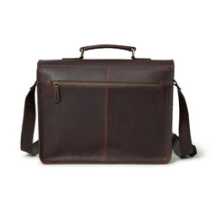 Vintage Brown Leather Laptop  Bag with Front Pocket & Strap - RXD Leather 0049