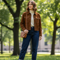 Women's leather blazer with flap pockets – RXD Leather