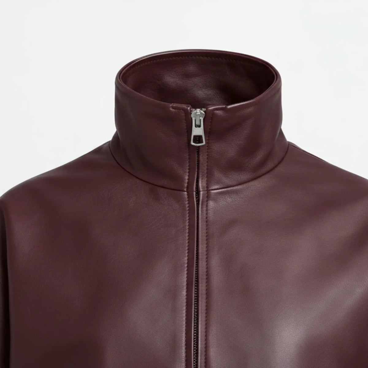 Women's maroon leather puffer jacket styled outfit – RXD Leather