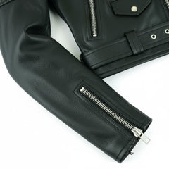 Women Black Brando Leather Biker Jacket Classic Moto Style Outfit - RXD Leather 0097