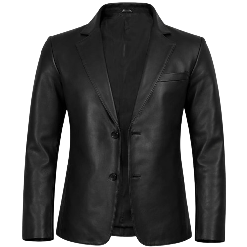 Mens Black Leather Blazer Jacket Formal Casual Style Coat Men Outfits - RXD Leather 0028