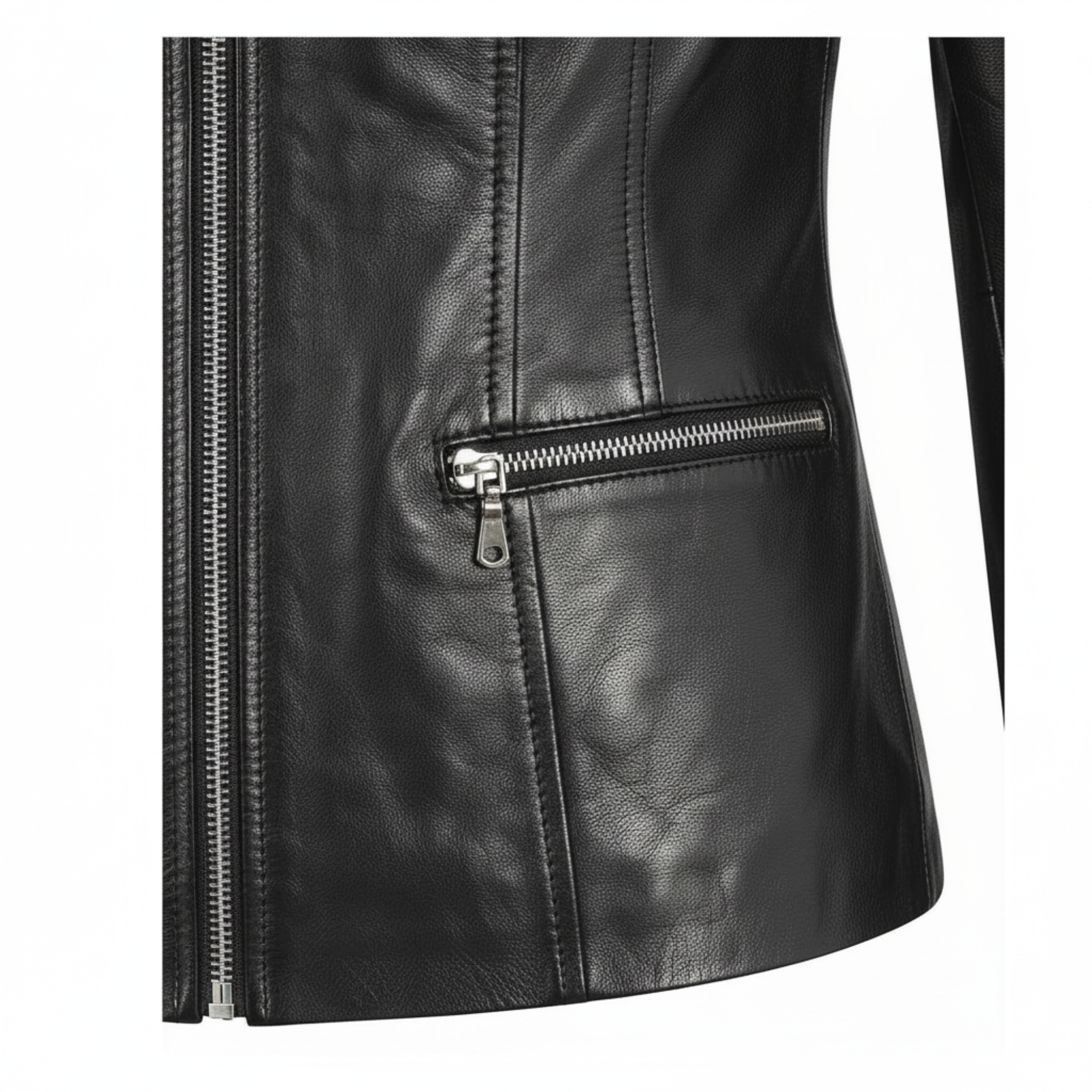 Women Black Leather Blazer Slim Fit Elegant Office Casual Style - RXD Leather 00391 