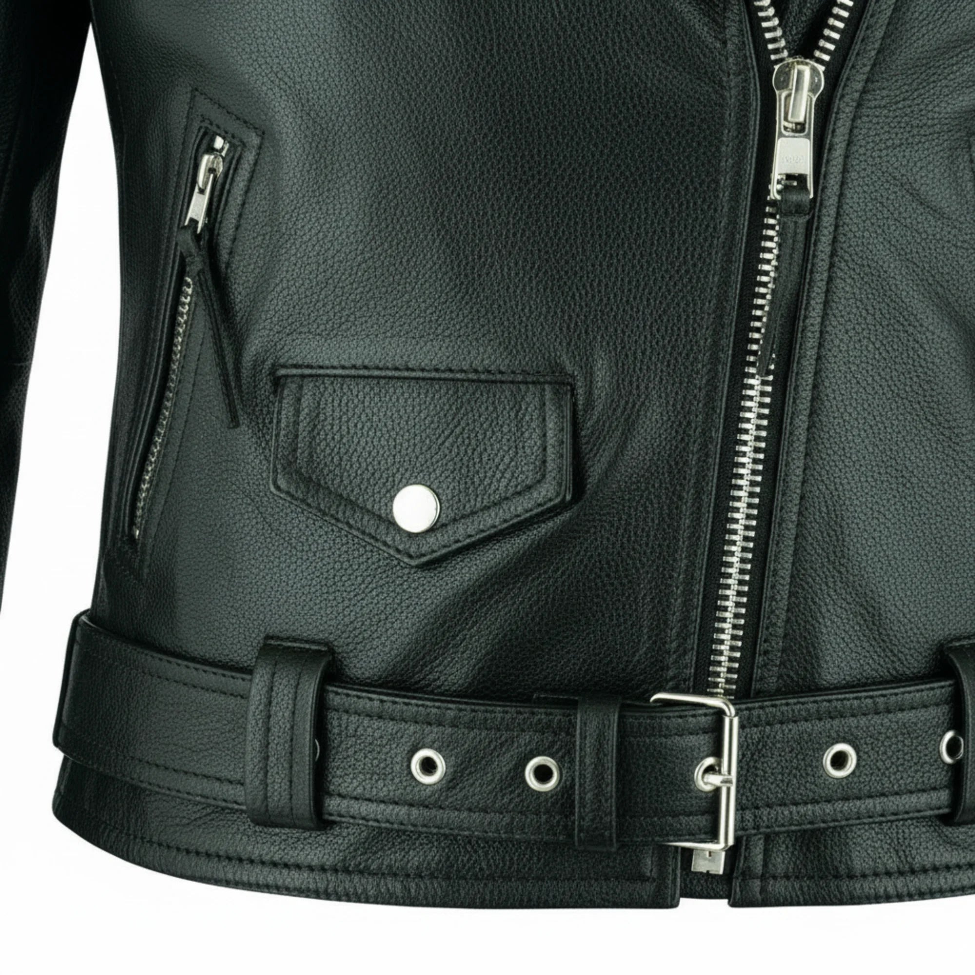 Women Black Brando Leather Biker Jacket Classic Moto Style Outfit - RXD Leather 0097