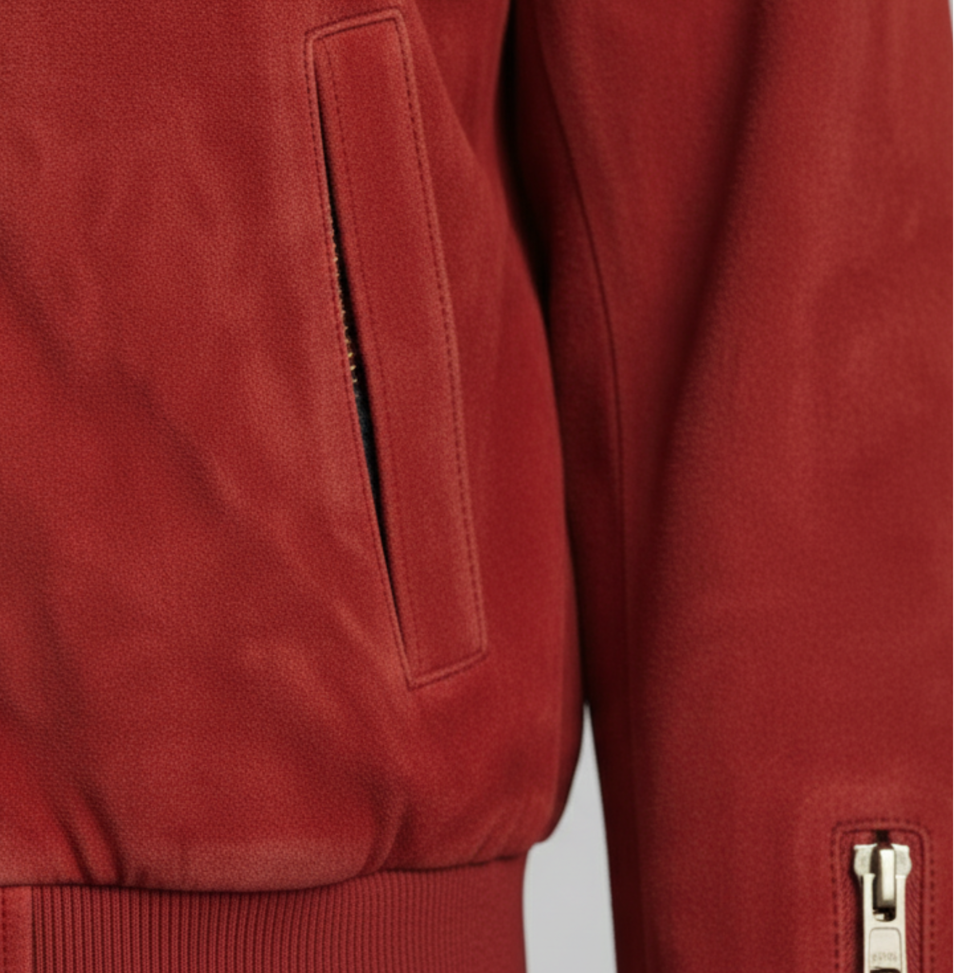 Women Red Suede Leather Bomber Moto Jacket Vintage Casual Fit - RXD Leather 00296 